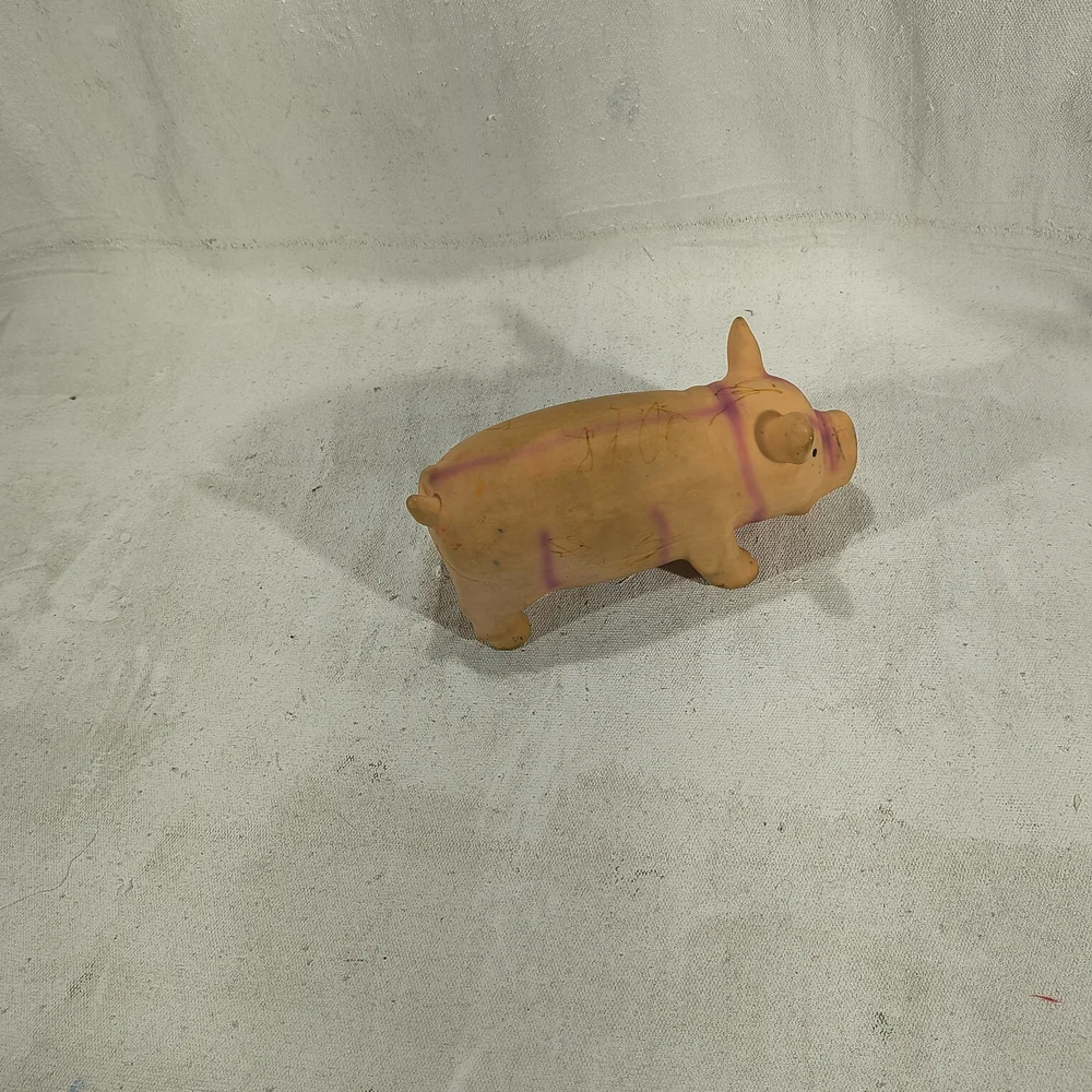 Vintage Pink Squeaky Grunting Pig Dog Toy